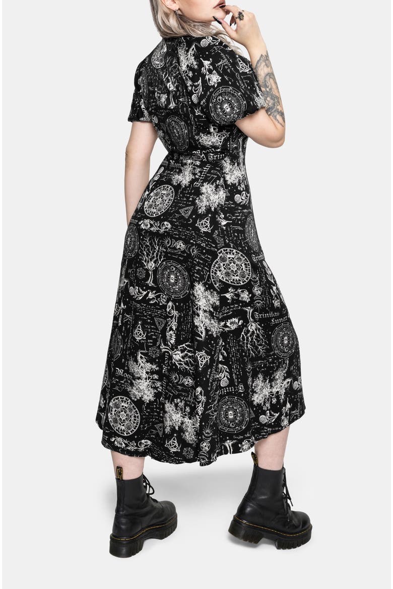 V-Neck Midi Dress, Alternate, color, Black