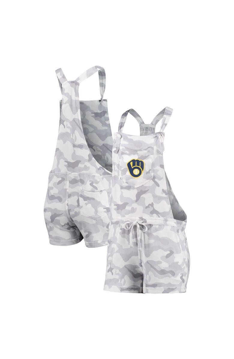 CONCEPTS SPORT Women's Concepts Sport Gray Milwaukee Brewers Camo Overall Romper, Alternate, color, 