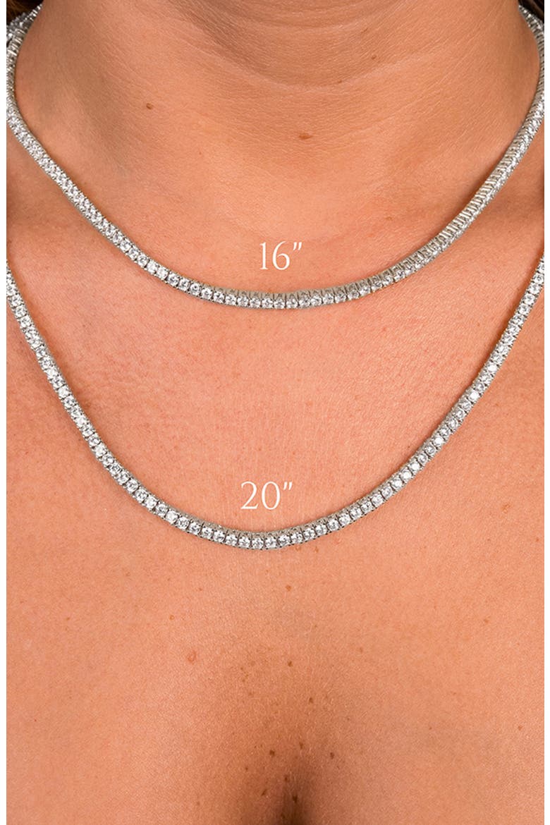 Cubic Zirconia Tennis Necklace, Alternate, color, SILVER