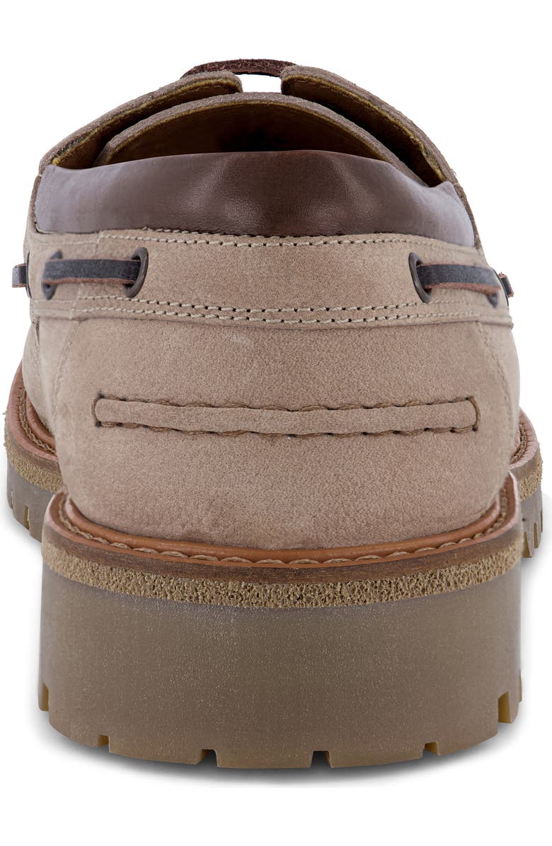 KARL LAGERFELD PARIS Safran Textured Leather Boat Shoe, Alternate, color, Tan