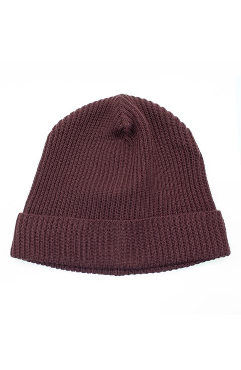 Merino Wool Rib Cuff Beanie