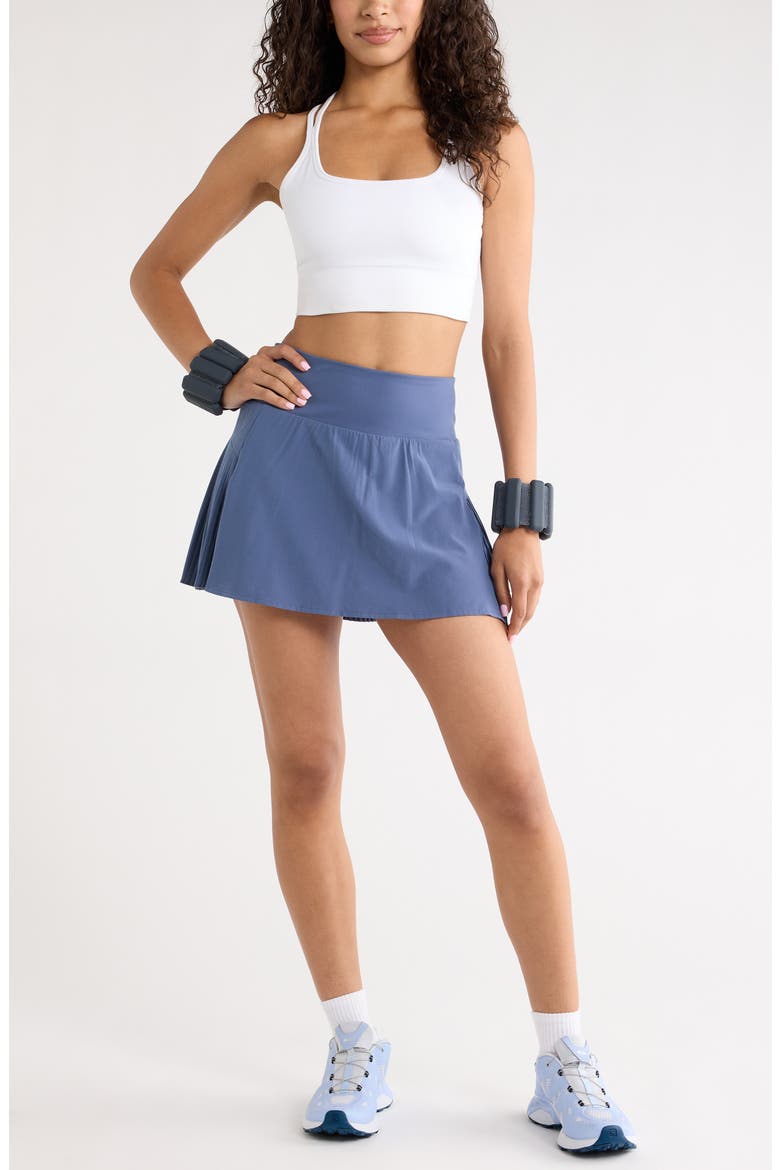 Super Set High Waist Pleated Skort, Alternate, color, BLUE VINTAGE