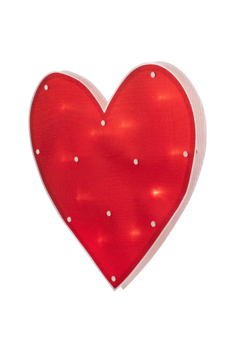 14" Lighted Heart Valentine's Day Window Silhouette, Alternate, color, Red
