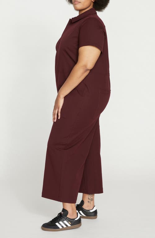 Universal Standard Kate Twill Jumpsuit In Burgundy