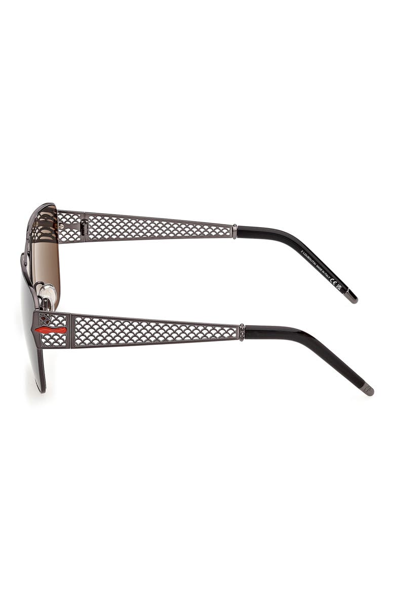 60mm Square Sunglasses, Alternate, color, SHINY GUNMETAL / SMOKE
