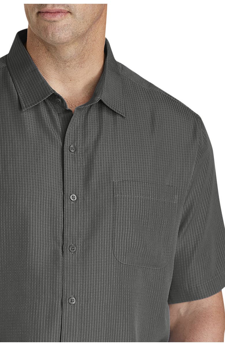 Harbor Bay by DXL Microfiber Comfort Grid Sport Shirt, Alternate, color, Castlerock