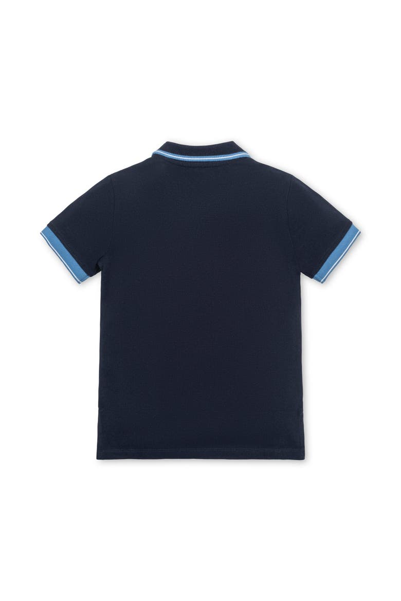 Baby Boys' Organic Pique Polo, Infant, Alternate, color, Navy with Blue and White