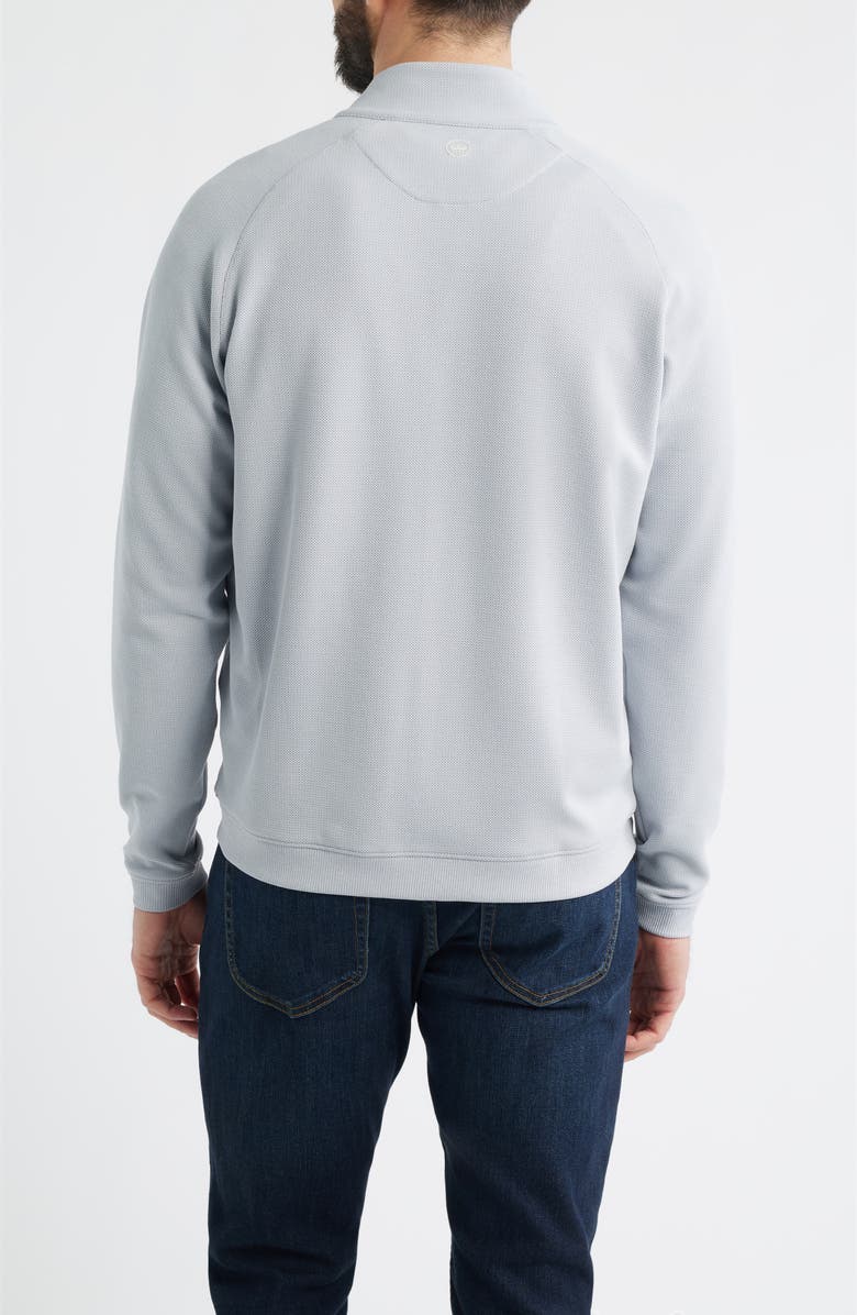 Peter Millar Cradle Full Zip Long Sleeve Piqué Knit Shirt, Alternate, color, British Grey