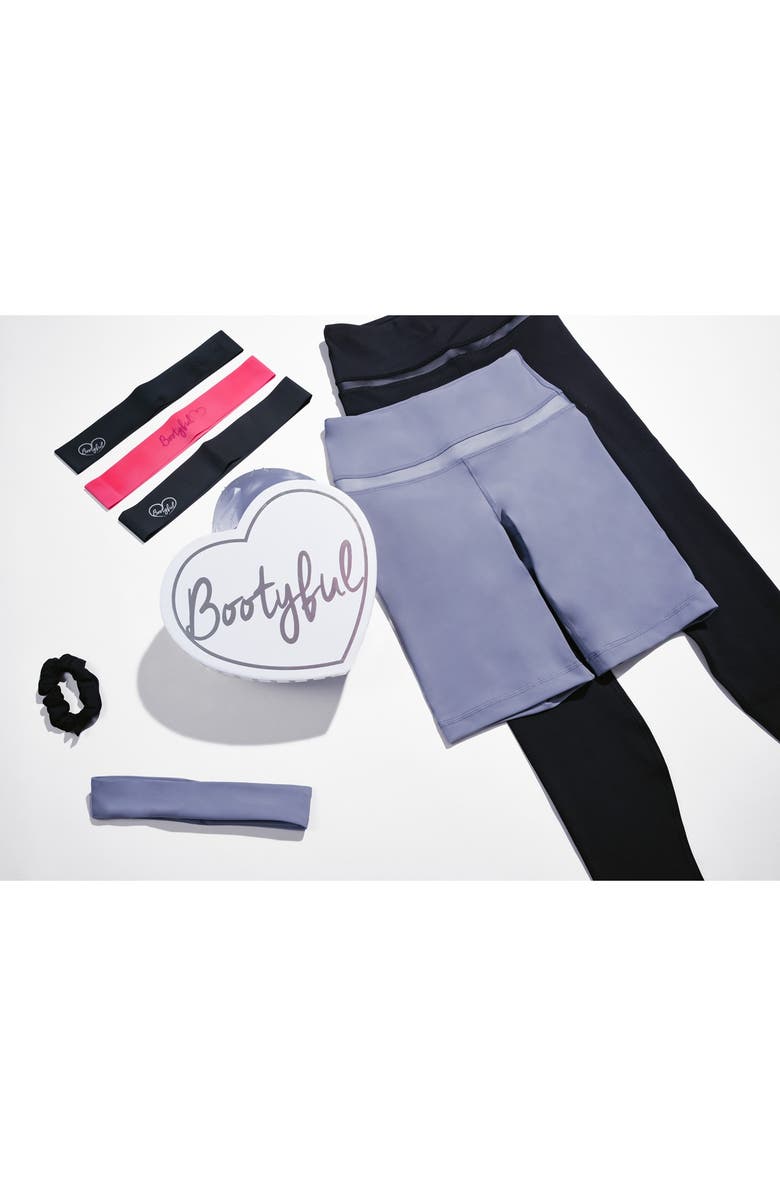 BOOTYFUL Leggings & Shorts 5-Piece Workout Gift Set, Main, color, Grey Opal/Black/Blac