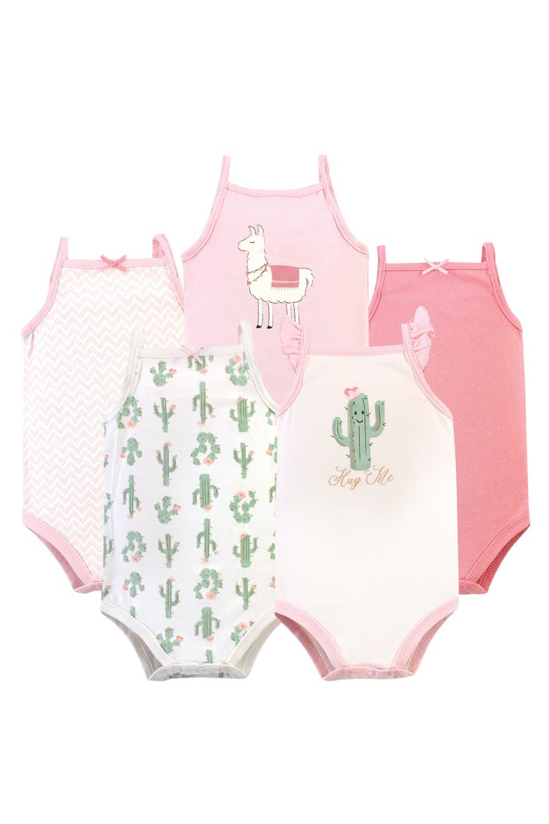 Soft Cotton Sleeveless Bodysuit, Main, color, Pink Cactus