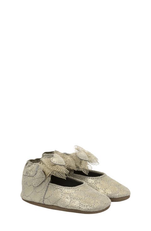 Desiree Heart Bow Mary Jane Crib Shoe (Baby & Walker)