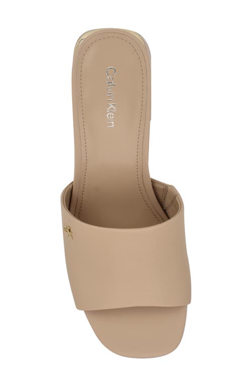 Calvin Klein Women's Rowena Block Heel Slip-on Sandals In Light Natural
