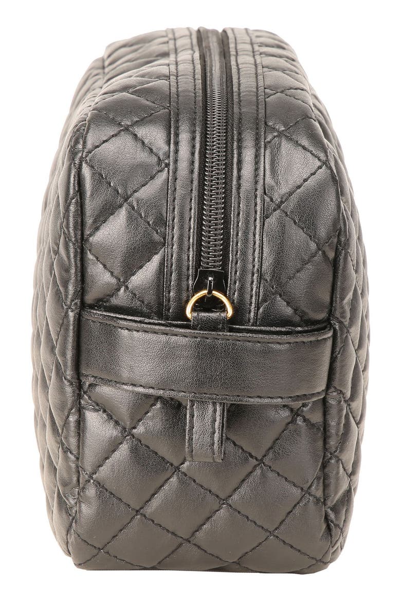 steph&co. 'Viveca' Quilted Black Cosmetics Case (Limited Edition) (Nordstrom Exclusive), Alternate, color, NO COLOR