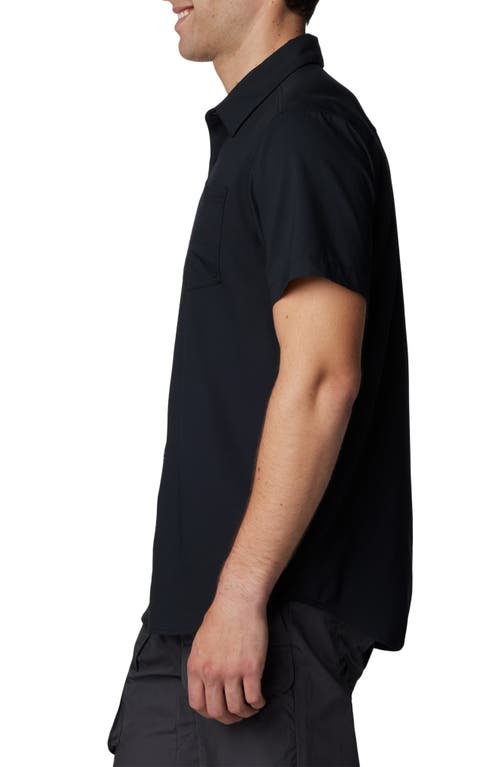 Shop Columbia Red Eagle Lake Omni-wick™ Short Sleeve Button-up Shirt In Black