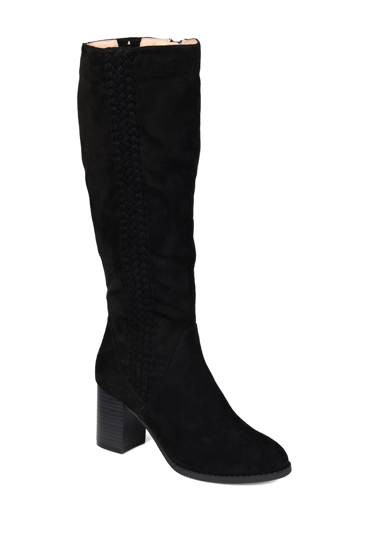 Journee Collection Gentri Braid Trim Boot - Wide Calf, Main, color, 