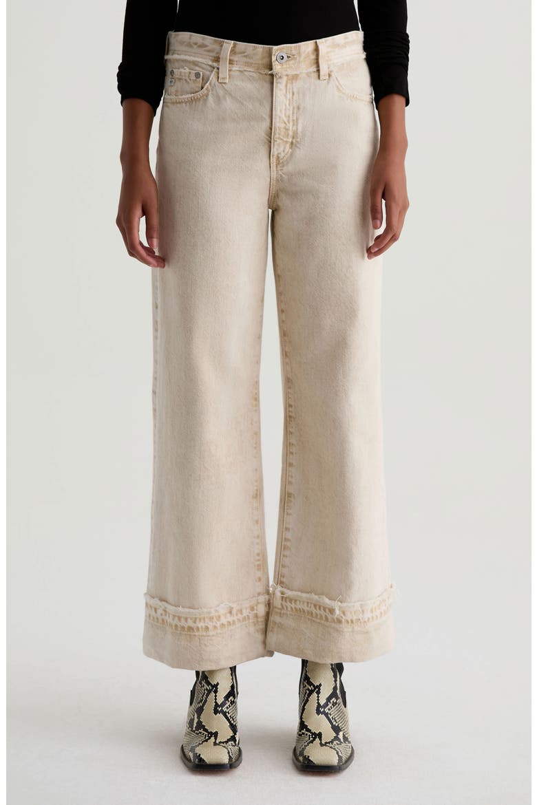 Saige Ankle Wide Leg Jeans, Main, color, SULFUR MELANGE CAMEL