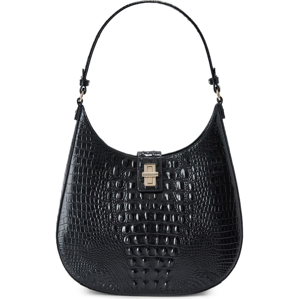 Brahmin Fallon Melbourne Medium Leather Shoulder Bag In Black