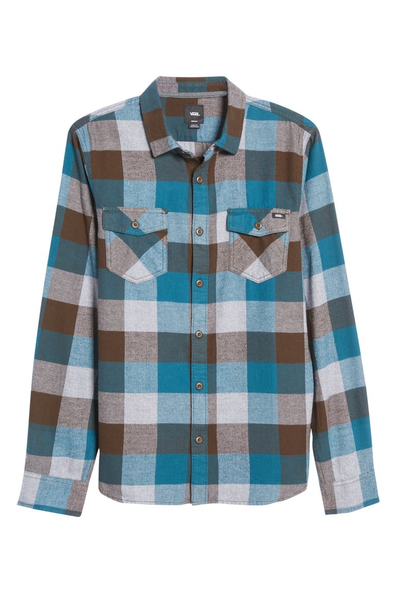 Vans Men's Box Buffalo Check Flannel Button-Up Shirt, Alternate, color, 