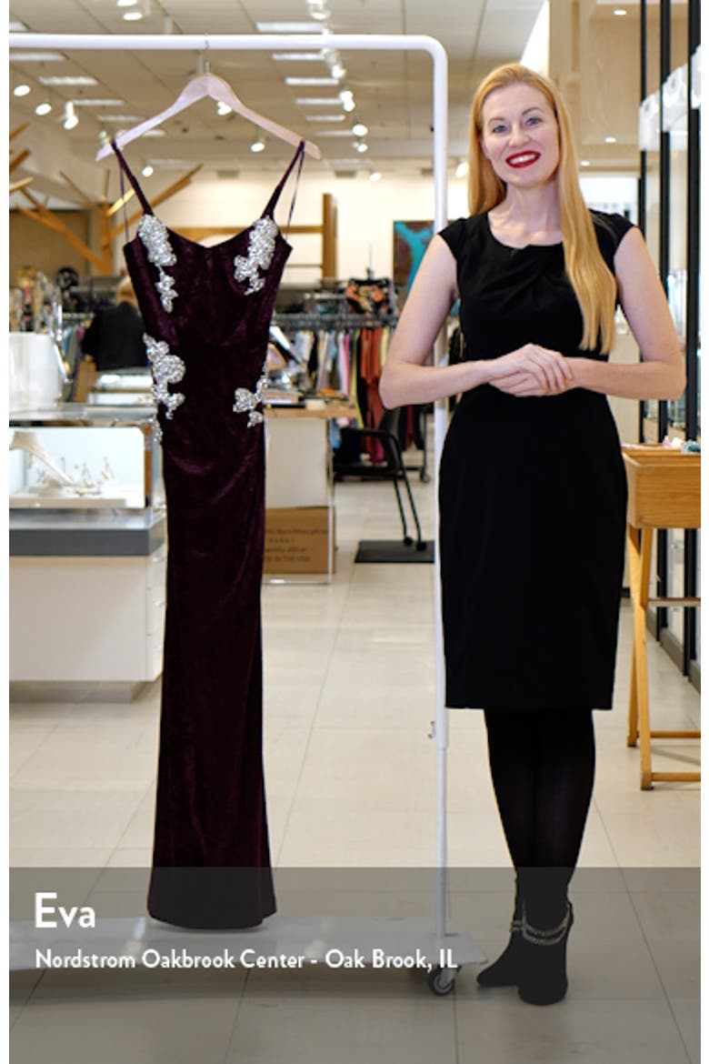 Giovanna Crystal Detail Velvet Mermaid Gown video