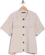 T Tahari Short Sleeve Button Front Cardigan