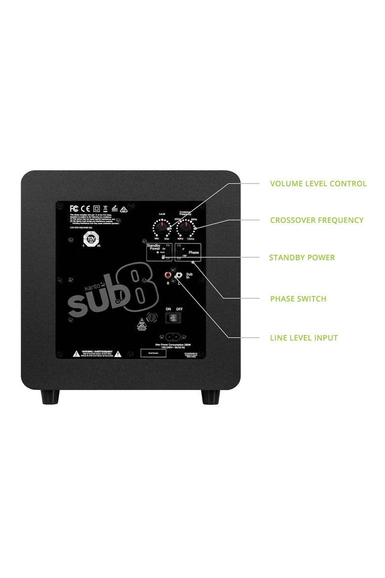 SUB8 8" Sealed Powered Subwoofer, Alternate, color, Matte Black