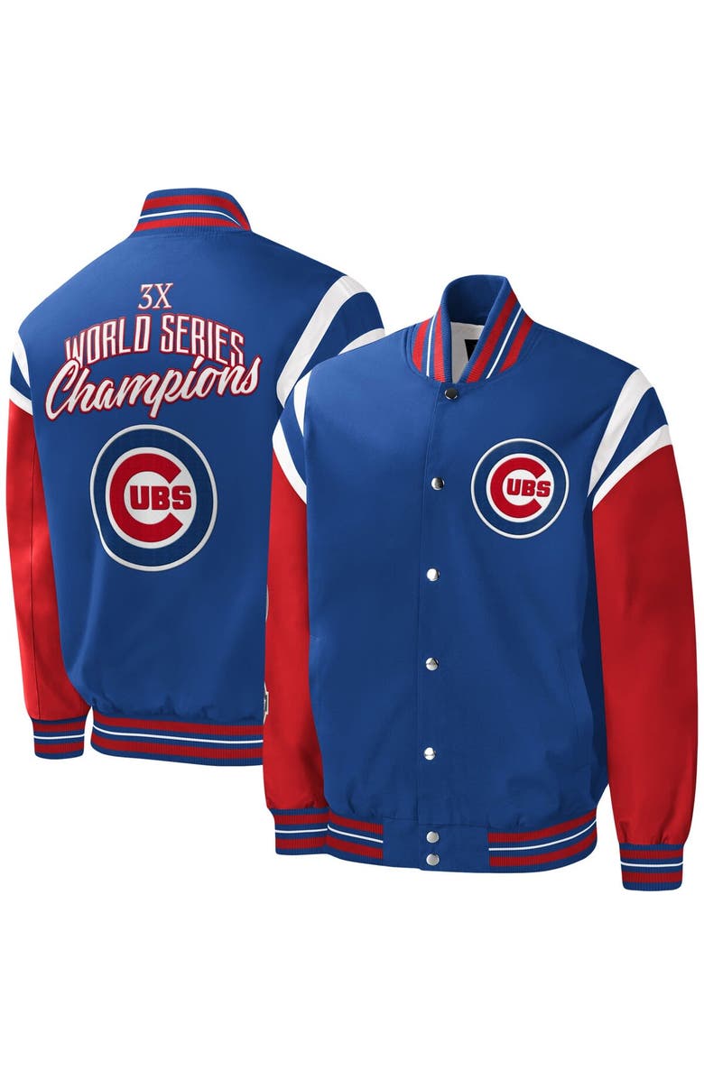 G-III SPORTS BY CARL BANKS Men's G-III Sports by Carl Banks Royal Chicago Cubs Title Holder Full-Snap Varsity Jacket, Alternate, color, Royal