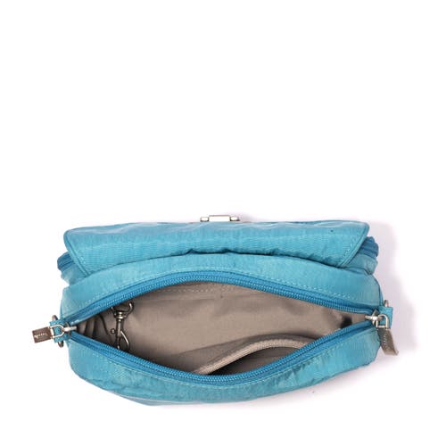 Baggallini Coastal Flip Lock Camera Bag Crossbody In Seaside Blue
