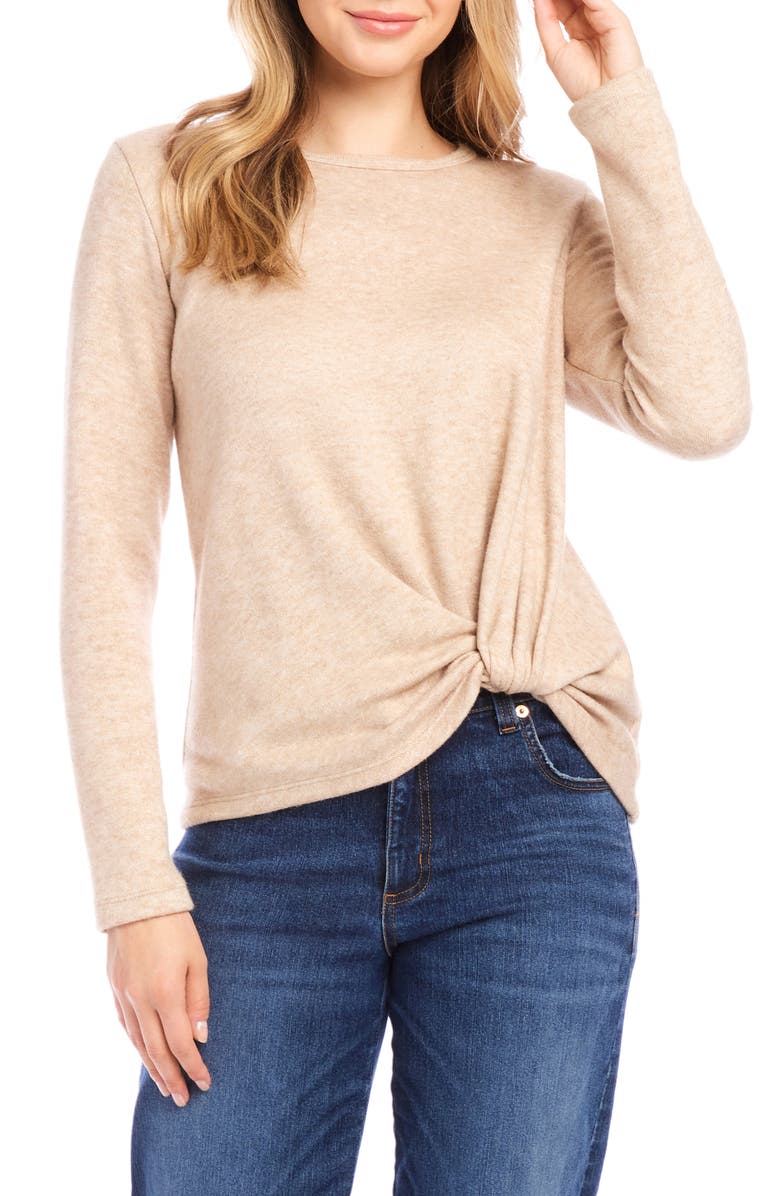 Karen Kane Knot Hem Knit Top, Main, color, Oatmeal