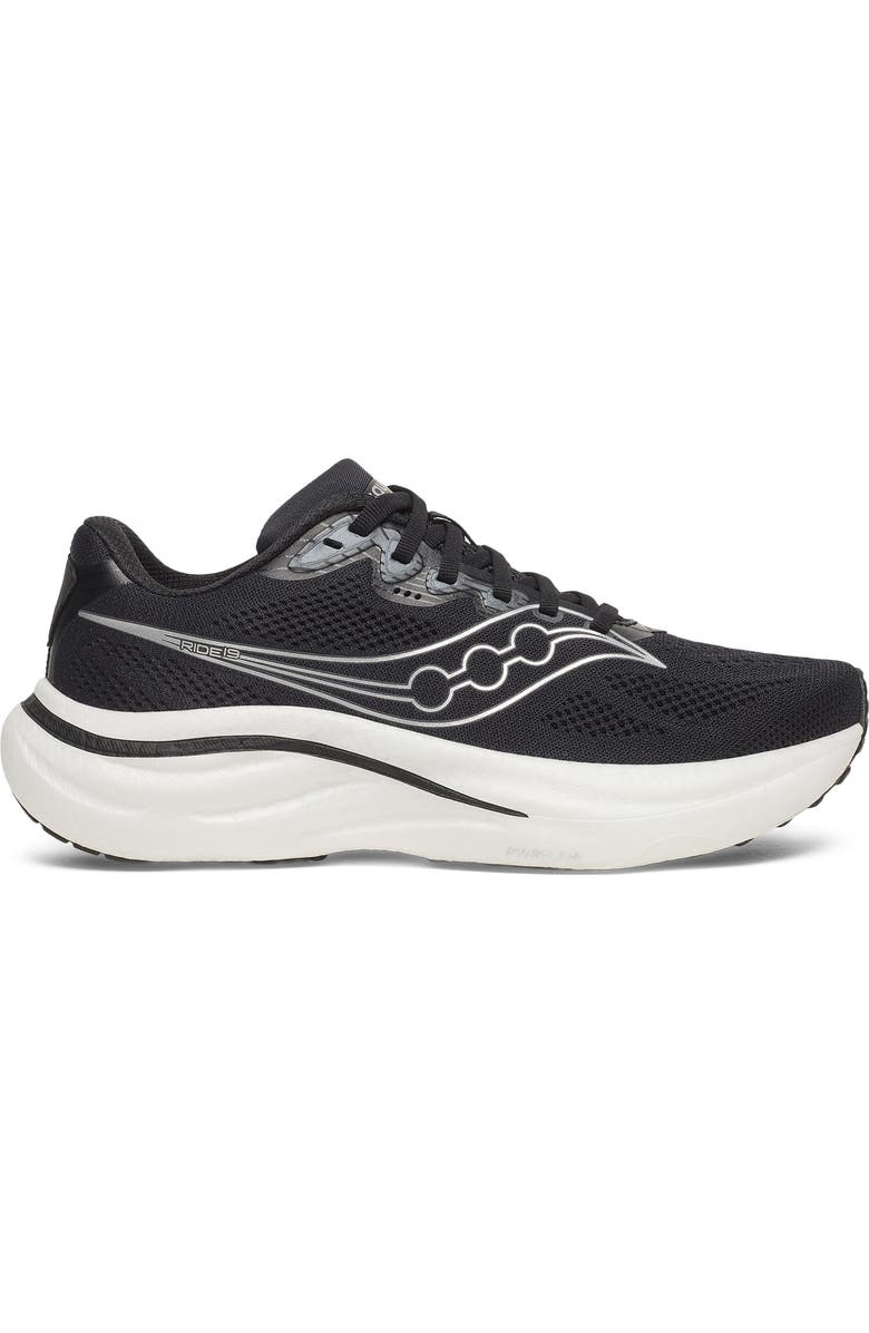 Saucony Ride 19 Sneaker, Main, color, Black/ Silver