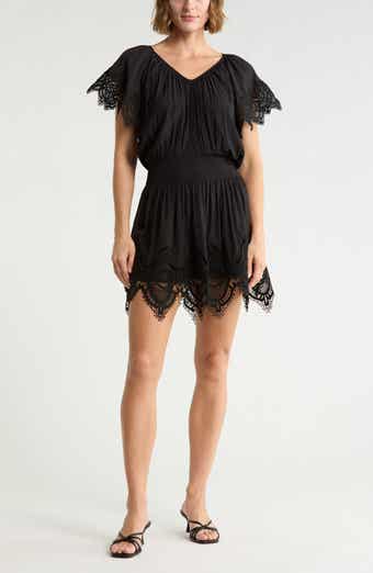 Arielle Lace Trim Short Sleeve Dress