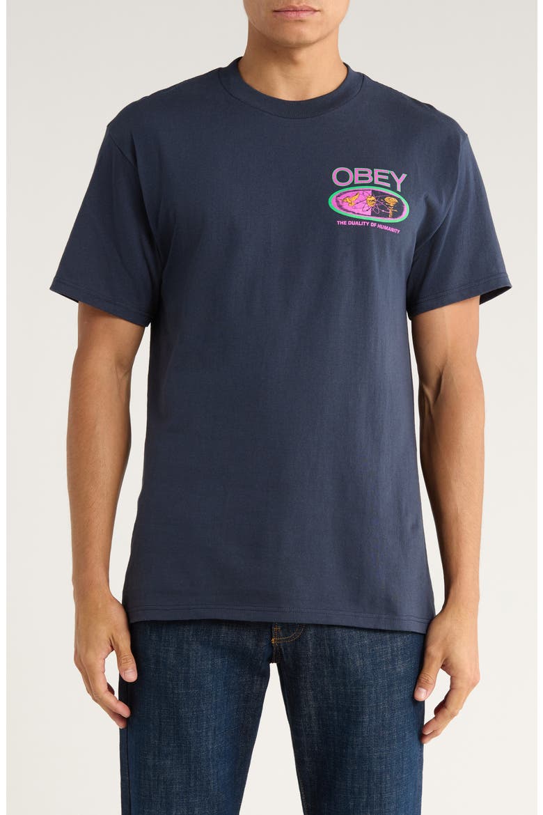 Duality of Humanity Graphic T-Shirt, Main, color, NAVY