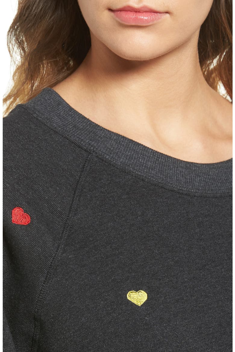 Sommers Sweater - Heart Embroidered Pullover, Alternate, color, CLEAN BLACK