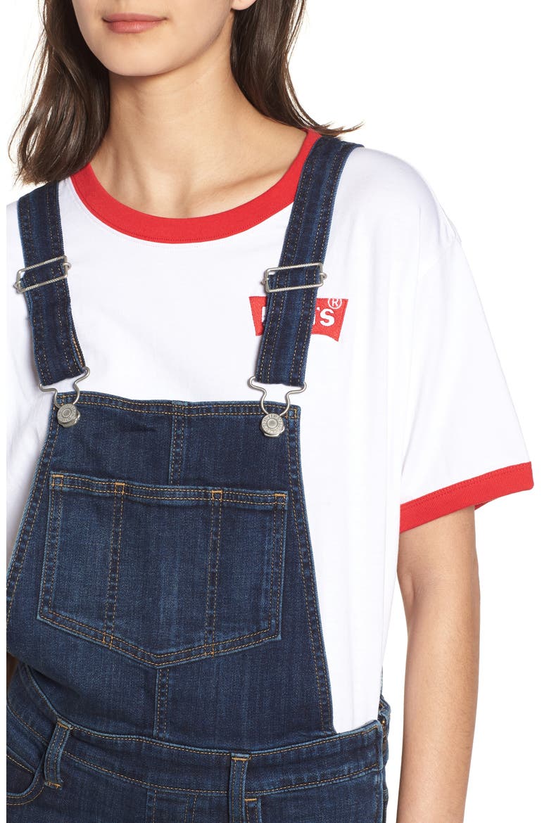 Levi's® Skinny Denim Overalls, Alternate, color, OVER AND OUT