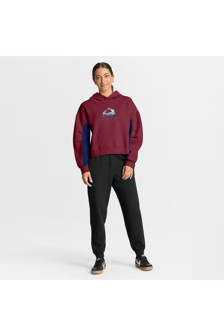 Women's Fanatics Burgundy Colorado Avalanche Back Check Boxy Hoodie, Alternate, color, Burgundy