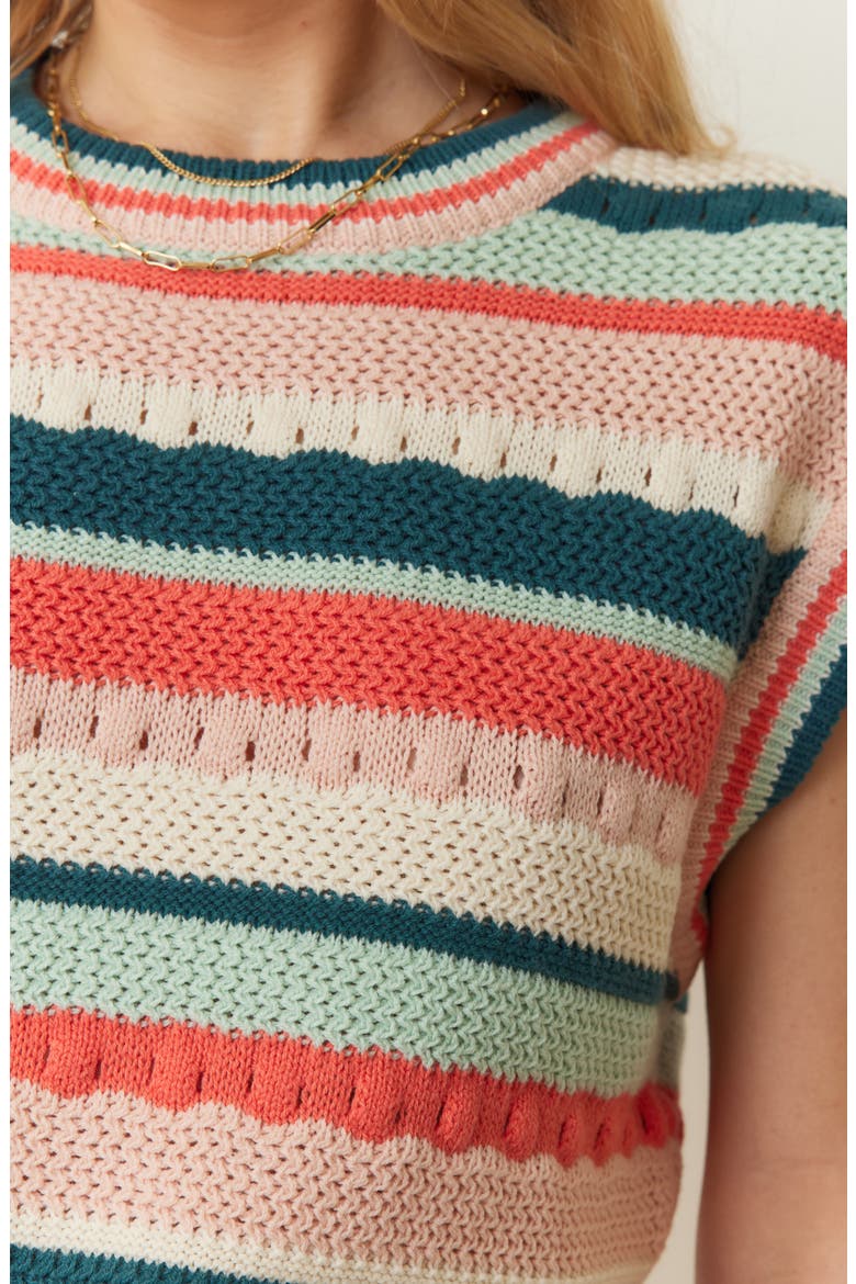 Rory Stripe Open Knit Sweater Vest, Alternate, color, MULTI STRIPE