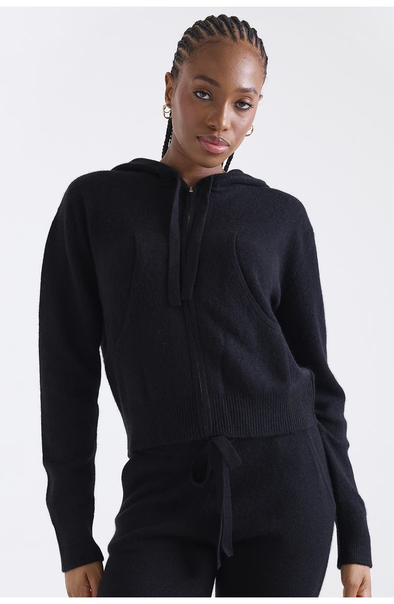 1982 Lavinia Crop 100% Cashmere Sweater, Main, color, Black