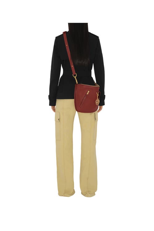 Shop Burberry Shield Twin Bag In Rust