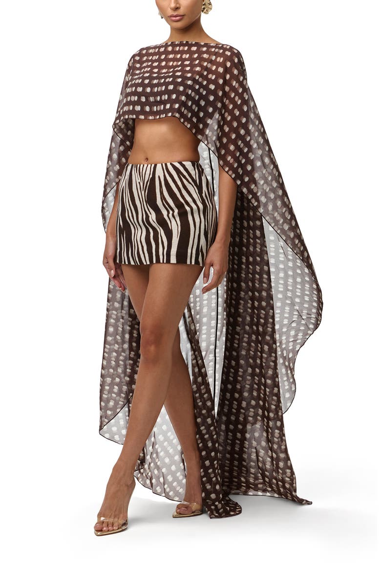 Polka Dot Illusion Chiffon Cape, Alternate, color, POLKA DOT ILLUSION