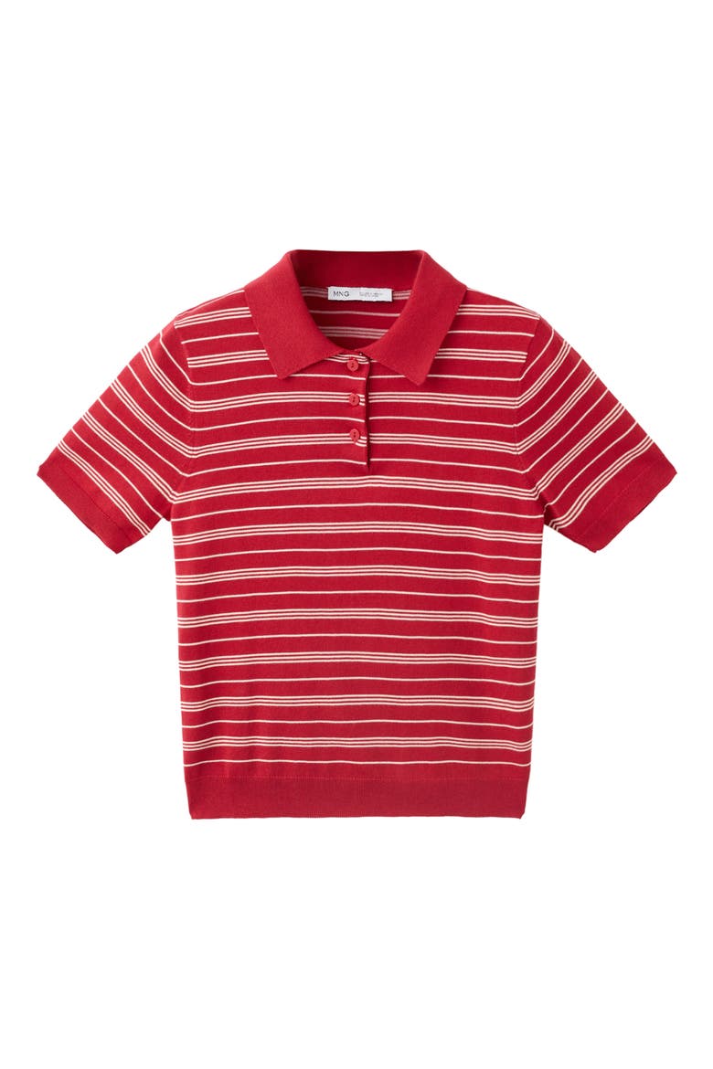 Stripe Polo Sweater, Main, color, RED
