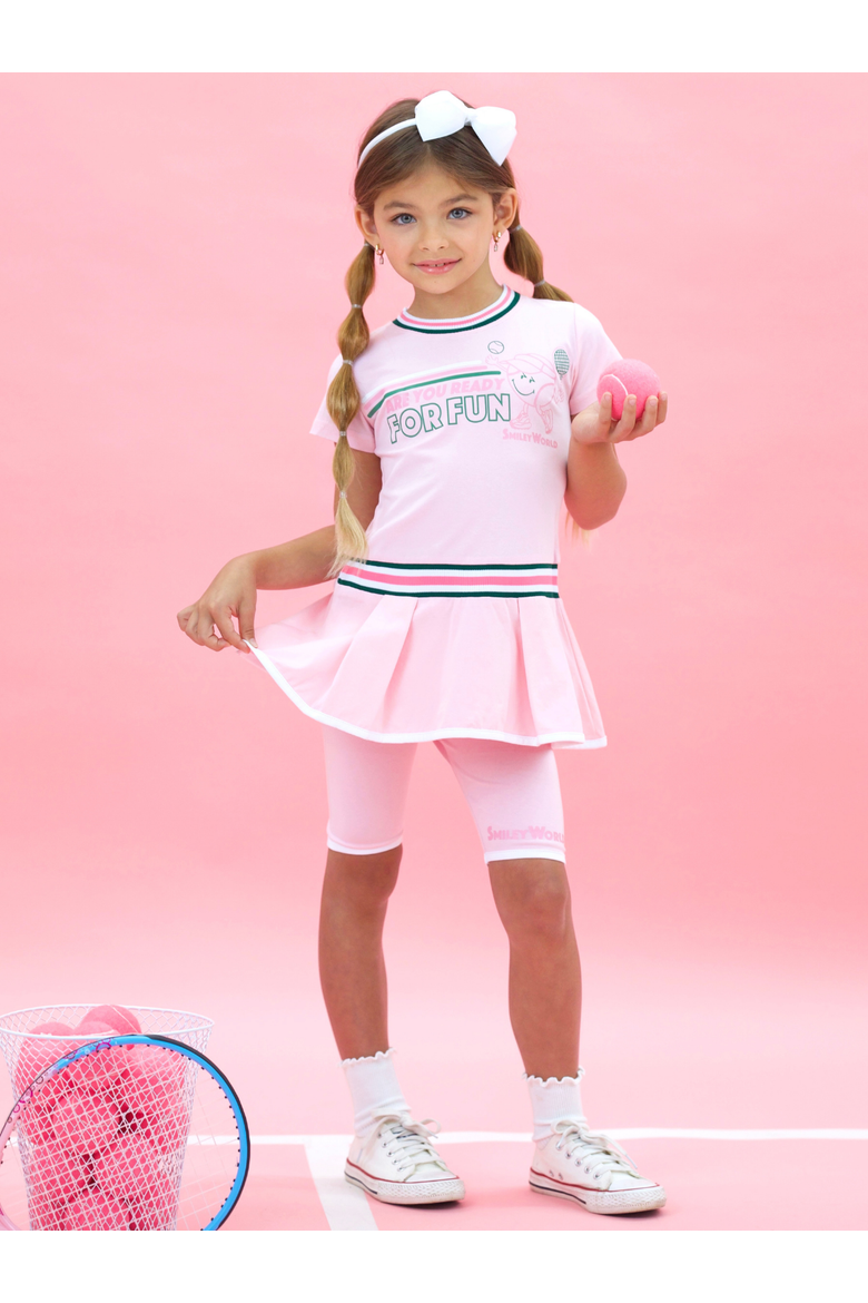 Varsity Spirit Dress and Biker Short Set, Alternate, color, Pink
