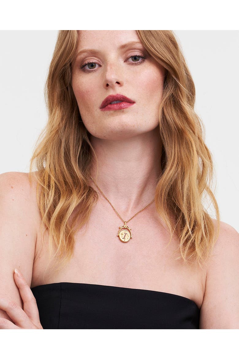 I Initial Iris Gold Spinner Chain Necklace, Alternate, color, Gold