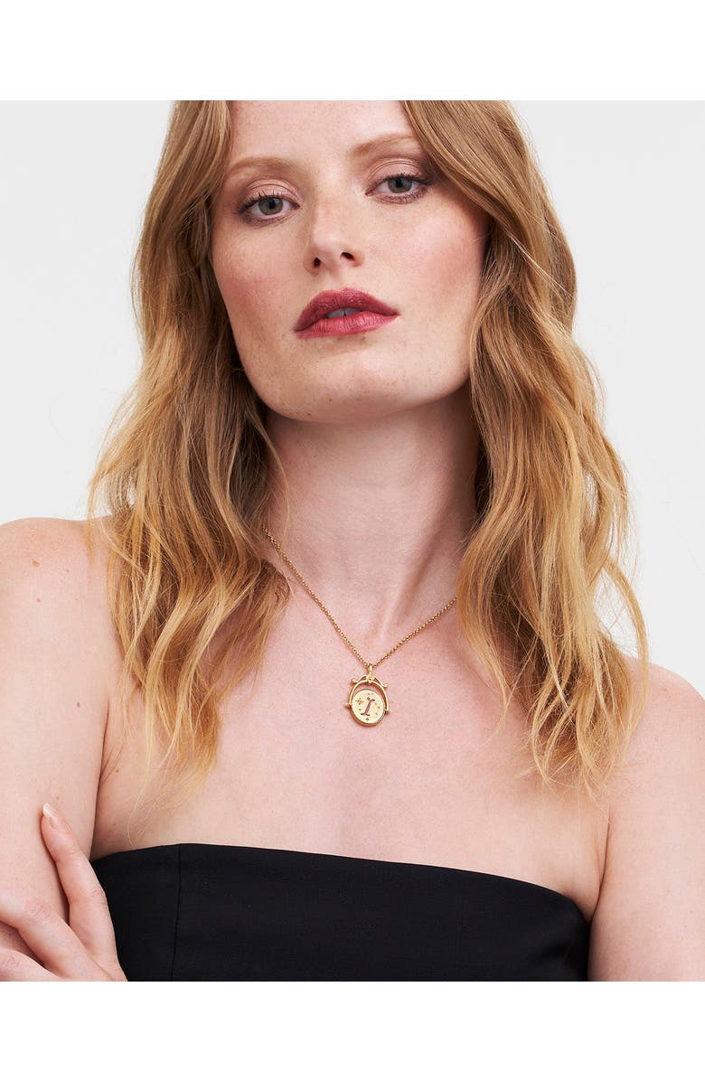 Fable England I Initial Iris Gold Spinner Chain Necklace, Alternate, color, Gold