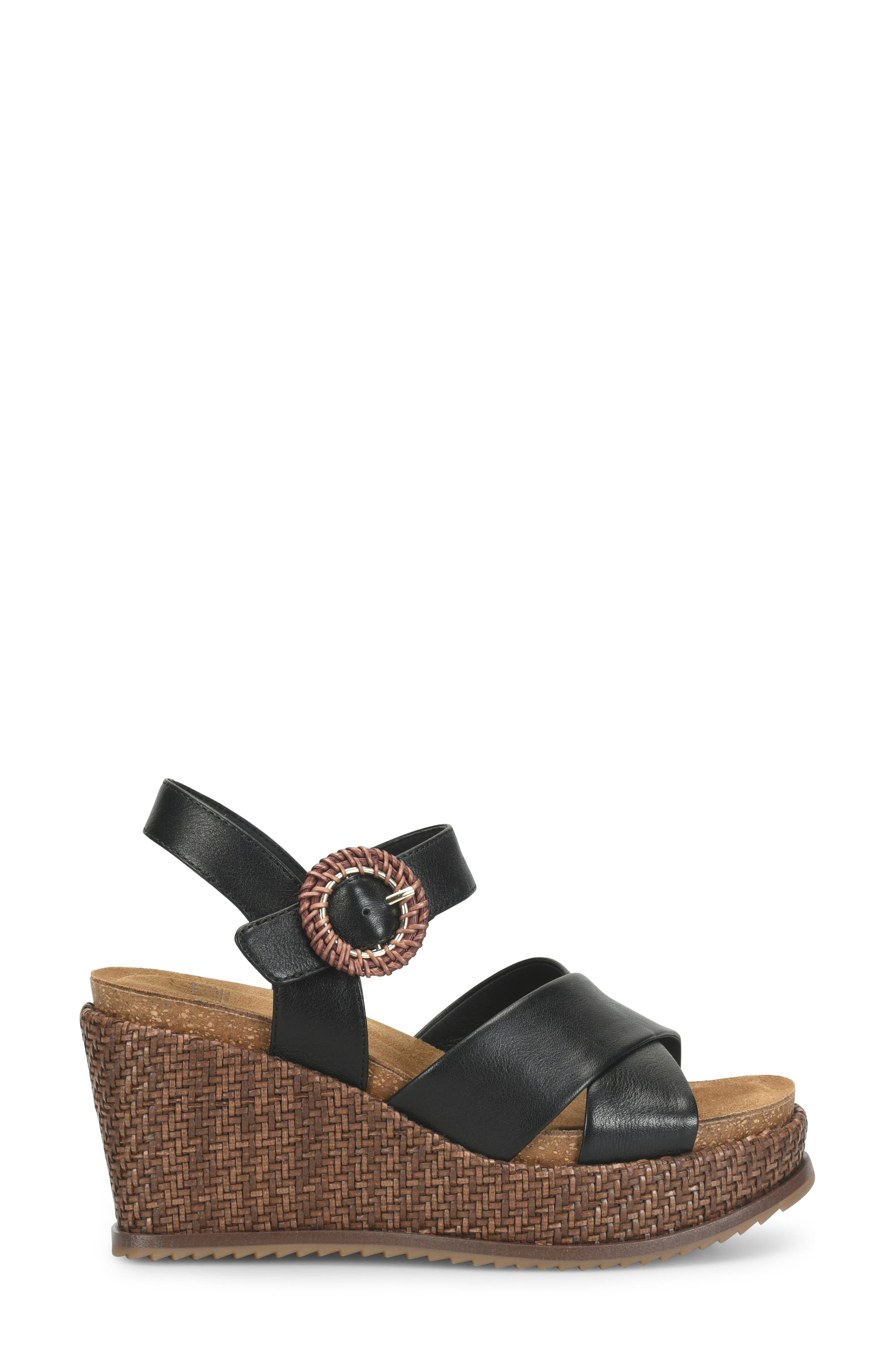Söfft Dorathy Slingback Platform Wedge Sandal, Alternate, color, Black