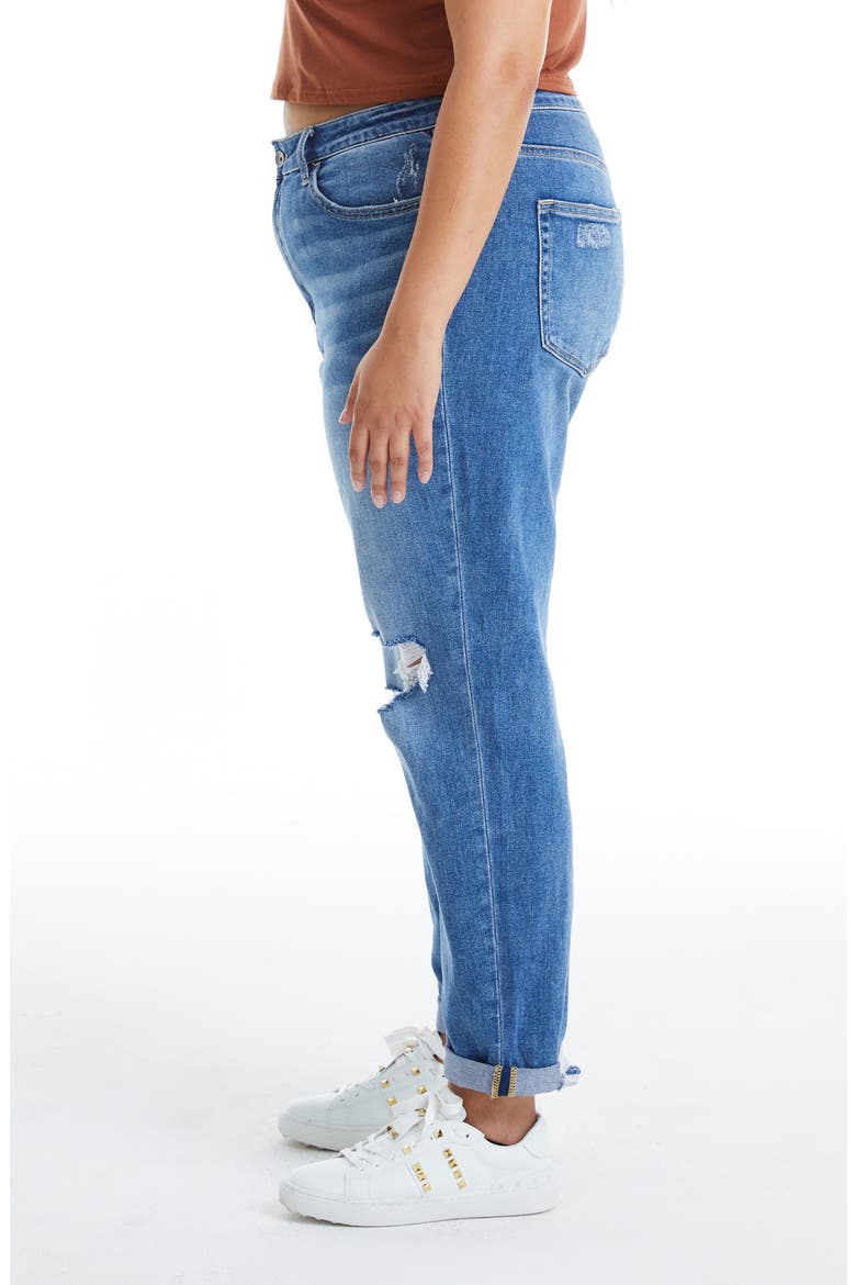 High Rise Distressed Relaxed Boyfriend Jeans, Alternate, color, MIDNIGHT THUNDER