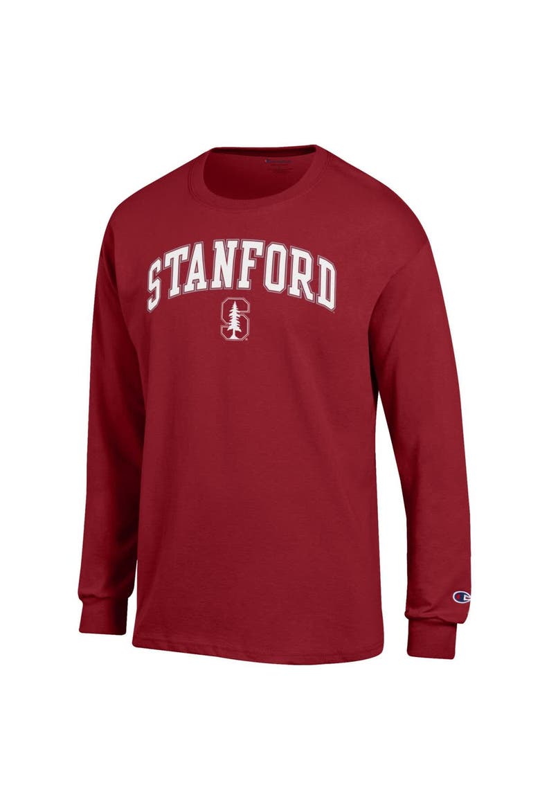 Men's Champion  Cardinal Stanford Cardinal Arch Over Logo Long Sleeve T-Shirt, Alternate, color, Cardinal