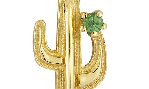 Ember Fine Jewelry Peridot Dot Cactus Pendant Necklace In Gold