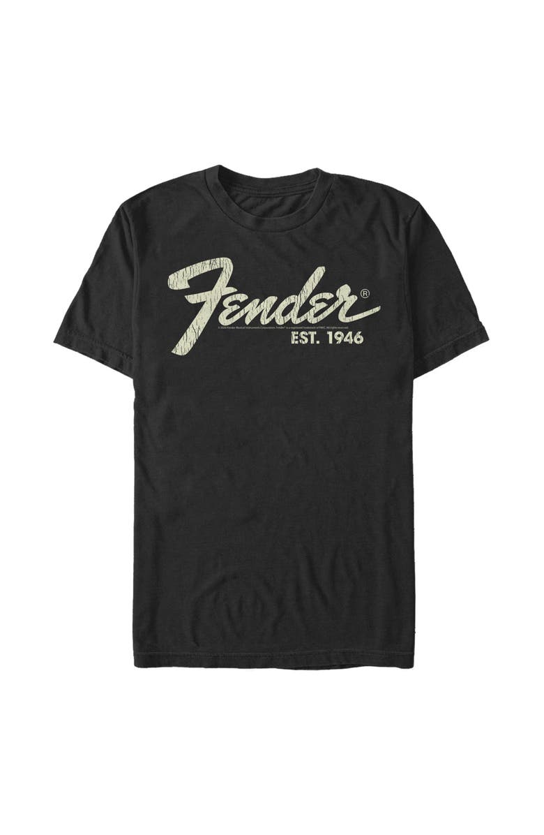 FENDER Men's Fender Distressed Logo  Graphic T-Shirt, Alternate, color, Black