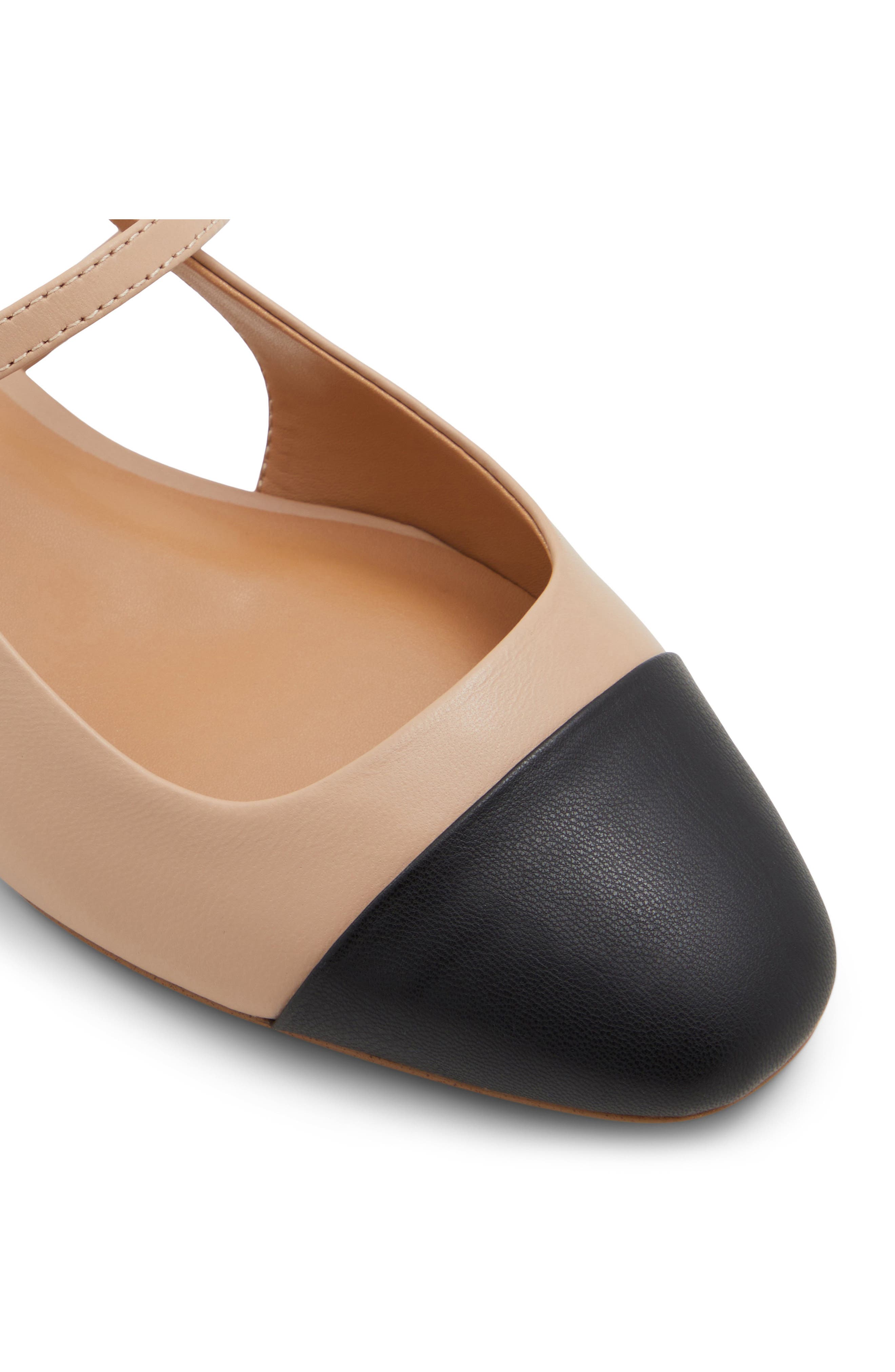 ALDO Sadey Slingback Mary Jane Cap Toe Flat, Alternate, color, Beige Combo