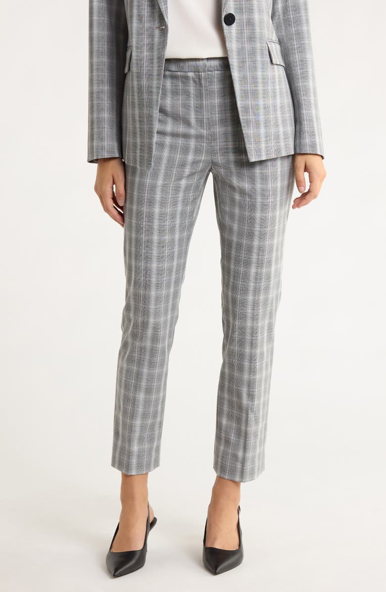 Elie Tahari Taylor Plaid Pants, Main, color, Black/ Taylor Plaid