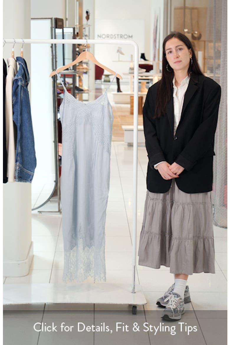 Samia Pintuck Lace Trim Linen Slip Dress video